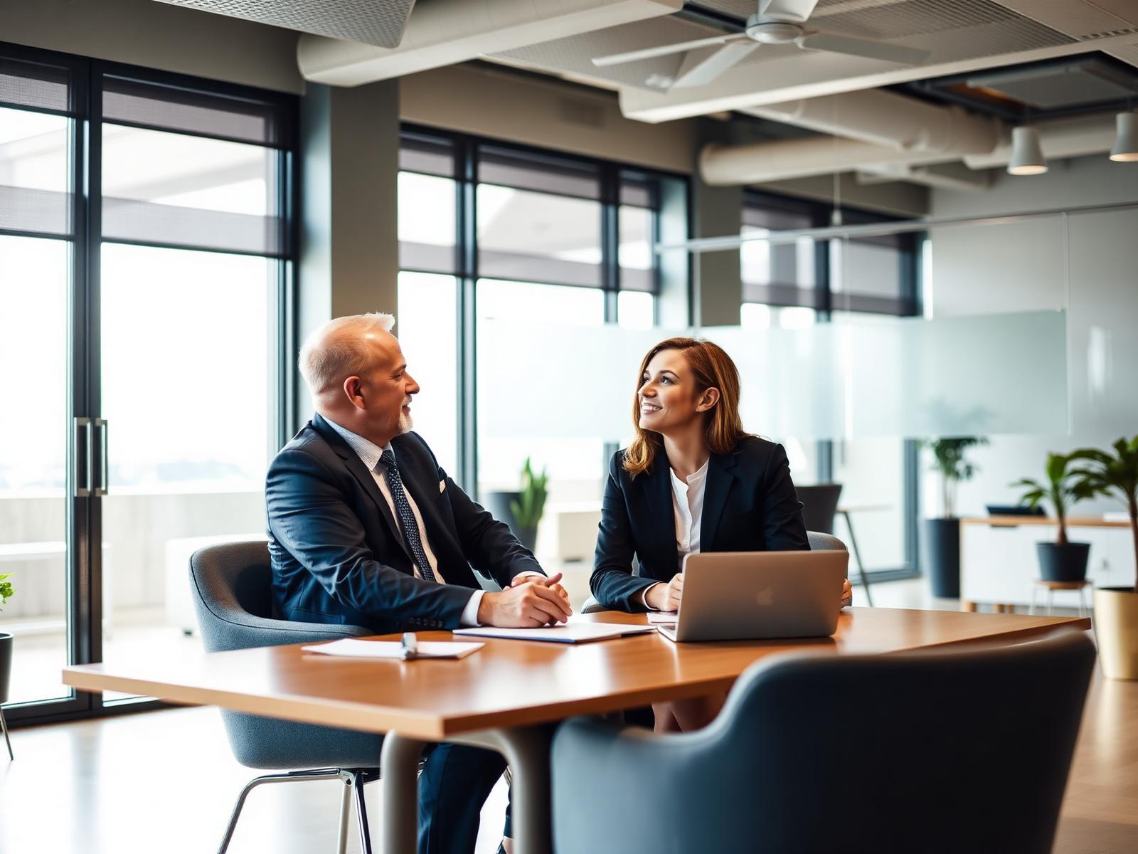 Business consultant meeting with a small business owner